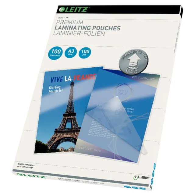 Leitz Lamineerhoes leitz ilam a3 2x100micron 100 stuks