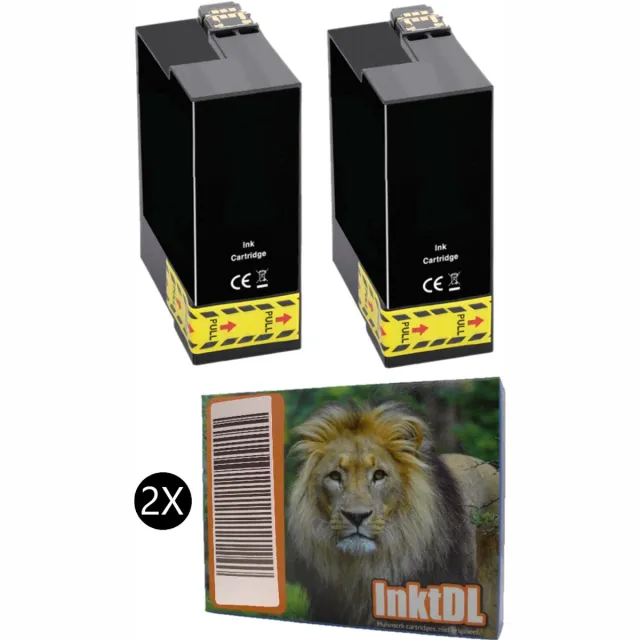 InktDL Huismerk geschikt voor Epson 34XL inktcartridges - 2X Zwart - WF-3720DWF - WF-3725DWF - T3471