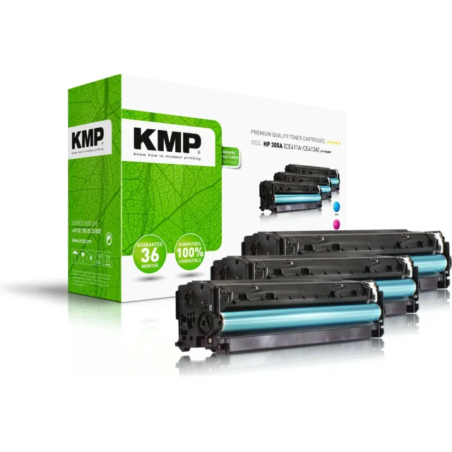 KMP Toner vervangt HP 305A, CE411A, CE412A, CE413A Compatibel Combipack Cyaan, Magenta, Geel 3400 bladzijden H-T196 CMY Cyaan;Magenta