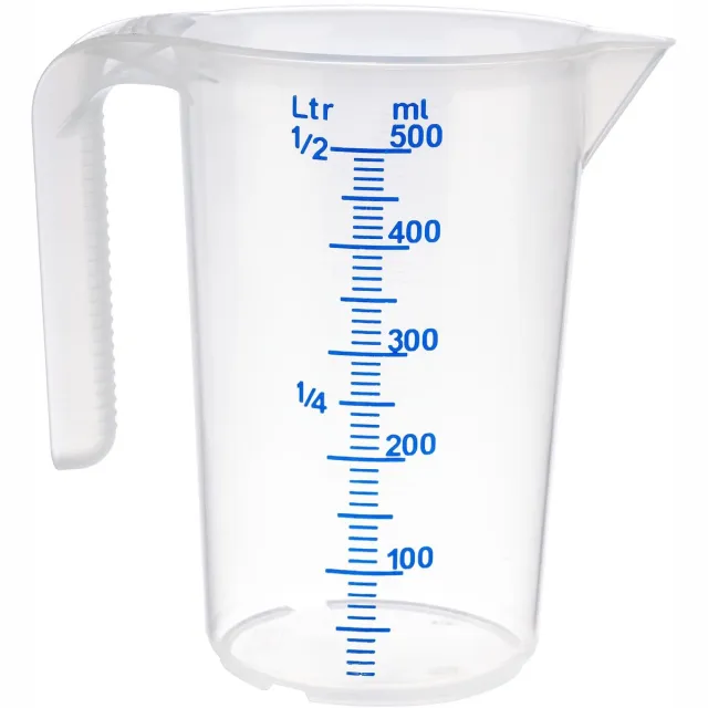 APS Maatbeker - Mengbeker - Vaatwasserbestendig - Kunststof - 0,5 Liter - Voor Horeca - H 14 cm - Ø 9 Transparant