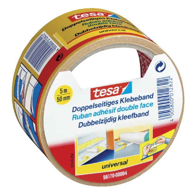 Tesa Tapijttape tesa® universal 5mx50mm dubbelzijdig wit