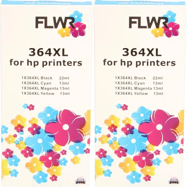 FLWR Inktcartridge / 364XL multipack X2 / Zwart en Kleur - geschikt voor HP