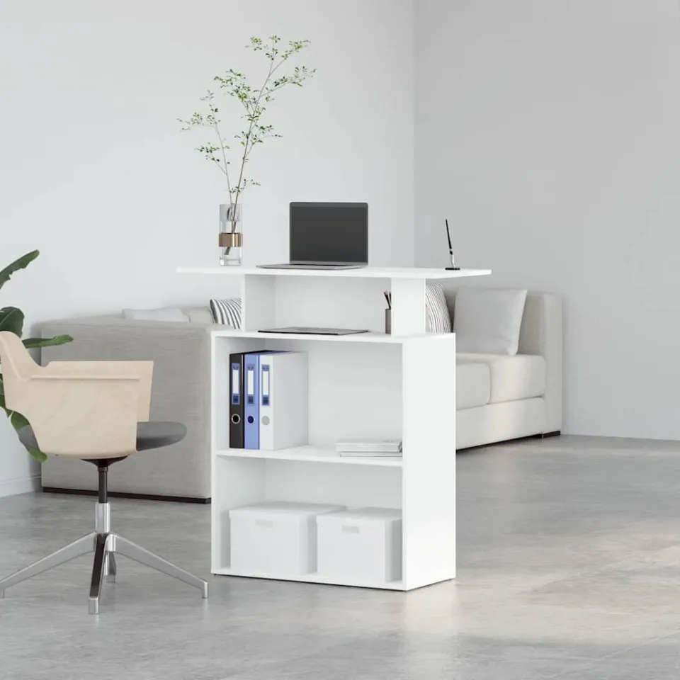 vidaXL Receptiebalie Wit 100x40x104 cm Bewerkt Hout, foto 4