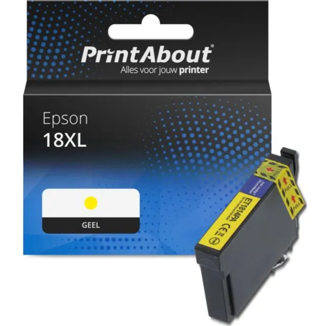 PrintAbout huismerk Inktcartridge 18XL (C13T18144012) Geel Hoge capaciteit geschikt voor Epson
