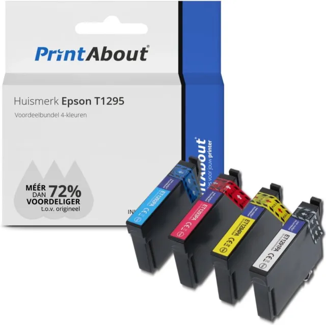 PrintAbout Inktcartridge / Alternatief voor de Epson T1291 / 4 Kleuren 4-kleuren