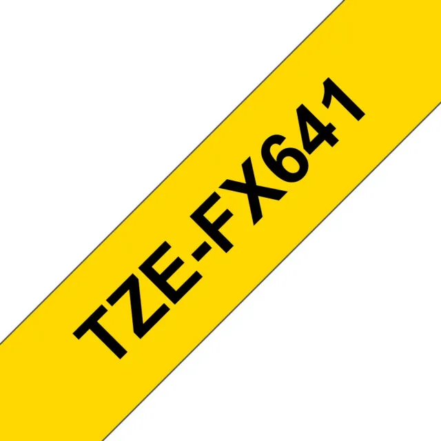 Brother Laminated Tape for Labelling Machines Brother TZ-FX641 18 mm x 8 m Black/Yellow Black on Yellow