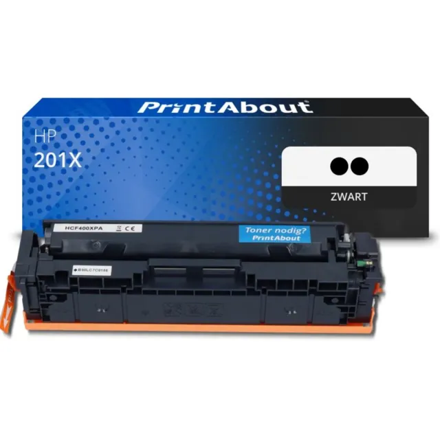 PrintAbout huismerk Toner 201X (CF400XD) Zwart Multipack 2-pack Hoge capaciteit geschikt voor HP