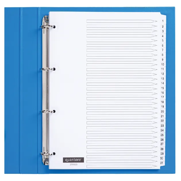 Quantore Tabbladen Quantore 4-gaats 1-31 genummerd wit karton