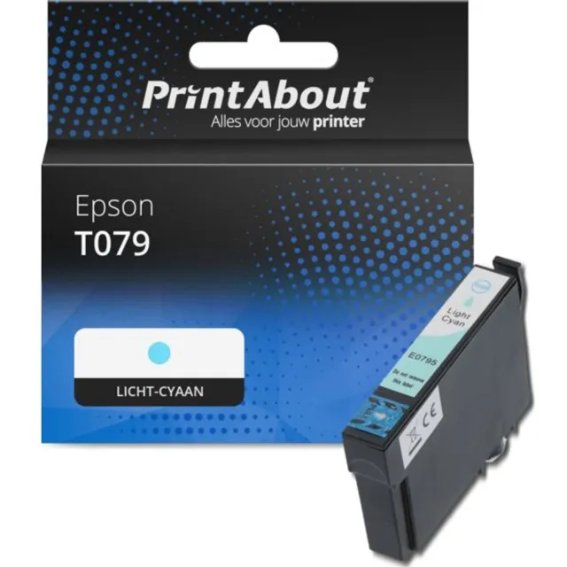 PrintAbout Huismerk Epson T0795 (C13T07954010) Inktcartridge Licht-cyaan