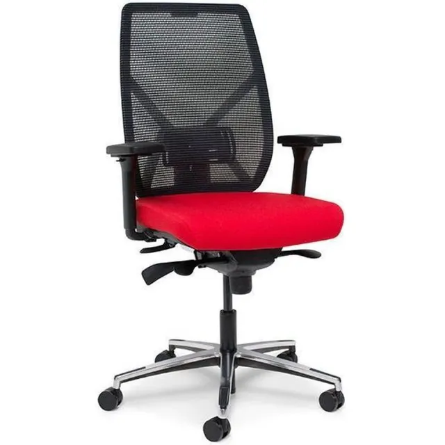 MR Actiflexx Bureaustoel Actiflexx Weave ARBO NPR 1813 | stof rood - rug zwart | aluminium voetenkruis! Rood / zwart