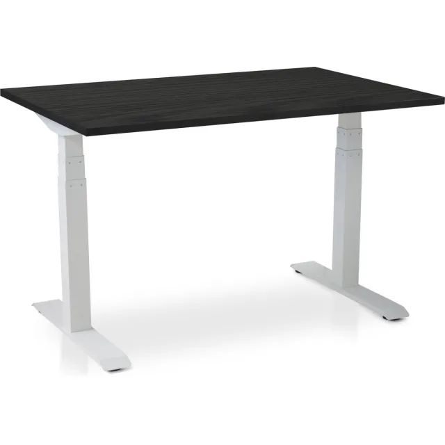 Multi Ratio Zit-sta bureau elektrisch verstelbaar - MRC PRO NEN-EN 527 | 180 x 80 cm | frame wit - blad zwart eiken - met kabelmanagement | memory functie met USB | 150kg draagvermogen