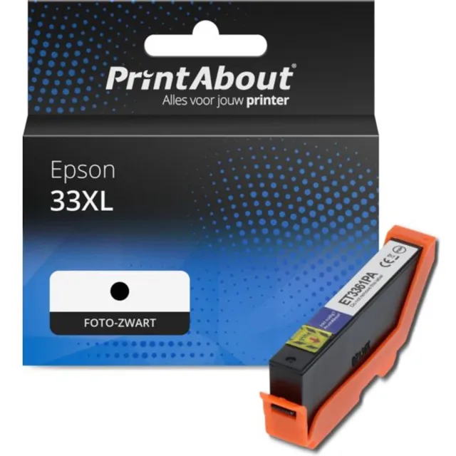 PrintAbout Huismerk Epson 33XL (C13T33614012) Inktcartridge Foto-zwart Hoge capaciteit