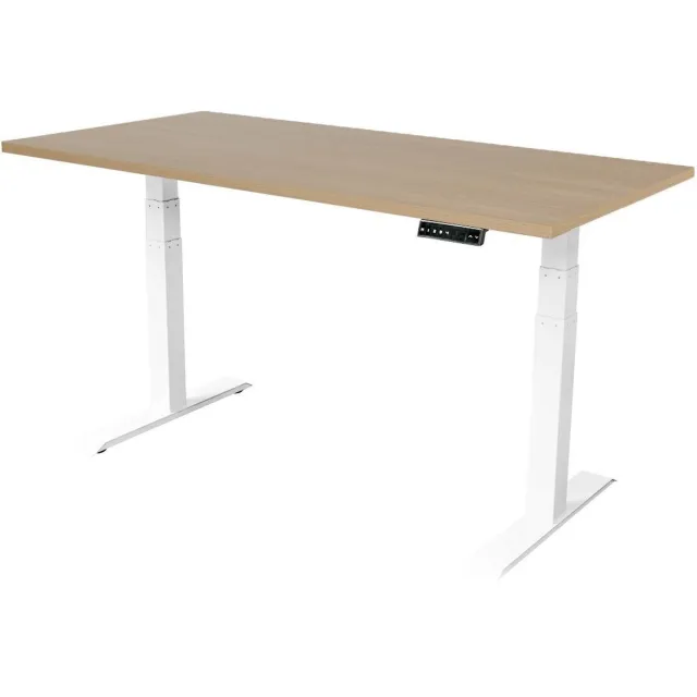Sedero Elektrisch verstelbaar bureau - 140x80 cm - Dual motor - Wit met Eiken