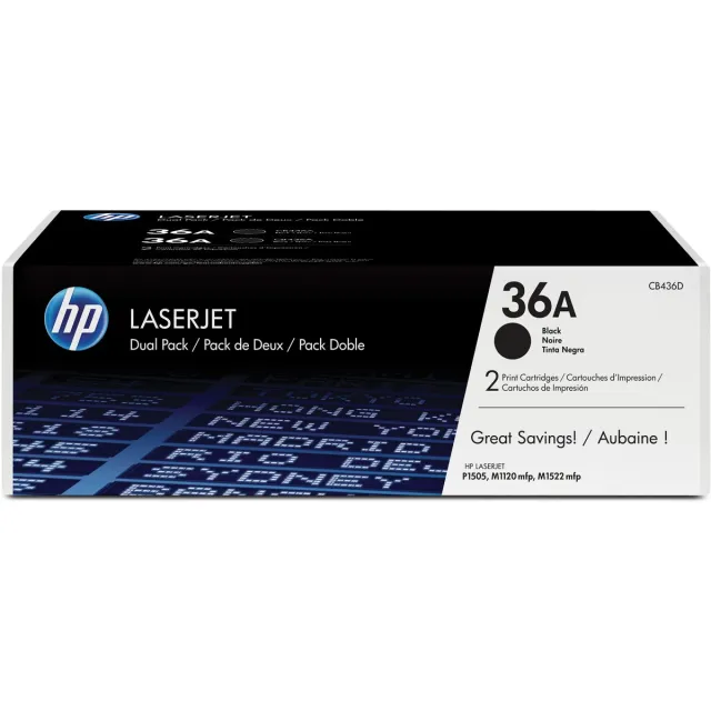 HP 36A - Tonercartridge / Zwart / 2 Pack