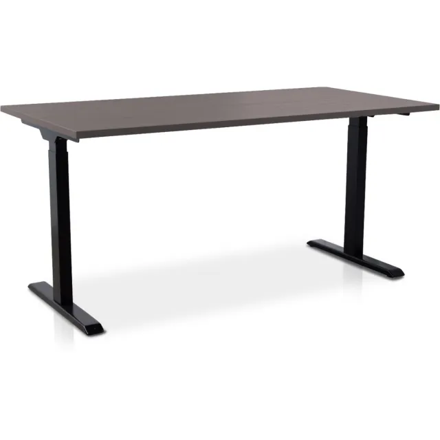 Multi Ratio Zit-sta bureau snelslinger verstelbaar - MRC FAST FLEX | 180 x 80 cm | frame zwart - blad bruin eiken Zwart frame | Bruin eiken blad