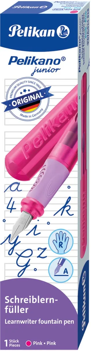 Pelikan Vulpen Pelikano Junior P67 voor rechtshandigen, roze blauw