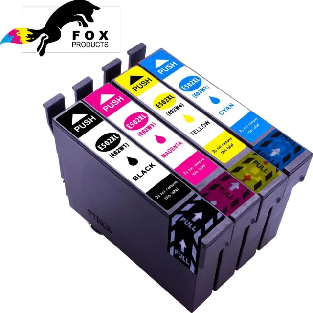 FoxProducts huismerk 502XL, Epson 502 multipack van 4 kleuren geschikt voor Epson XP-5100 , XP-5105, Epson WorkForce WF-2860 DWF , WF-2865 DWFExpression Home XP-5105 XP-5100 Workforce WF-2860DWF WF-2865DWF XP5105 WF-2860 Cyaan, Magenta, Yellow, Black