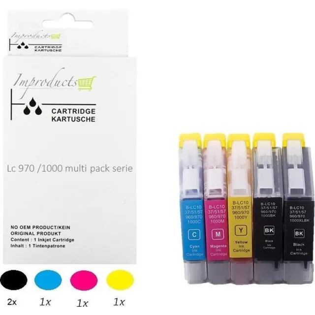 Improducts Inkt cartridges - Alternatief Brother LC-980 LC-1100 / 980 1100 set + zwart multi