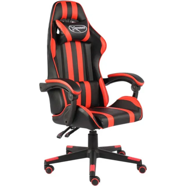 vidaXL Racestoel - kunstleer - zwart - en - rood zwart en rood