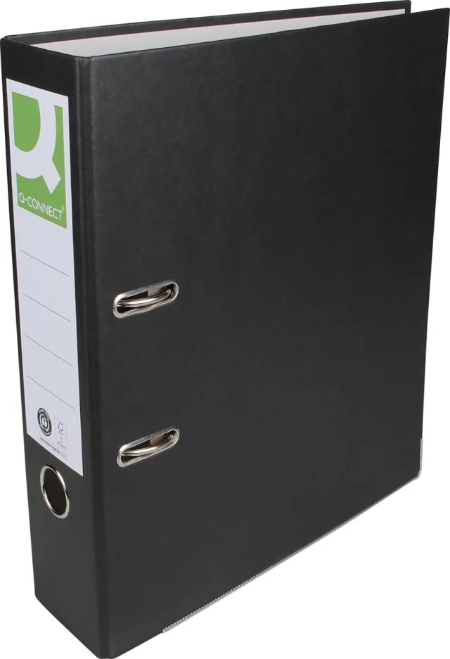 Q-Connect ordner, voor ft A4, uit Recycolor papier, rug van 8 cm, zwart
