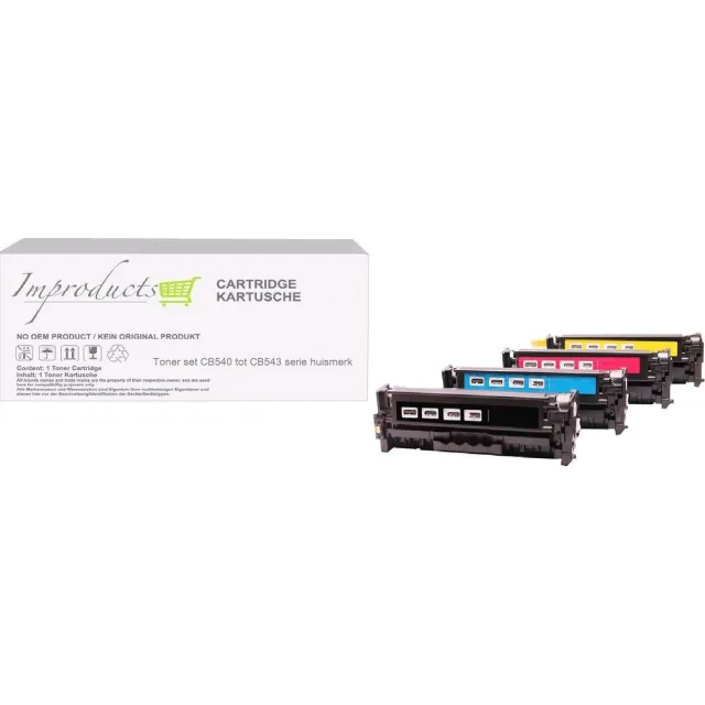 Improducts Toner - Alternatief Hp 125A HP CB540A, 541A, 542A, 543A multi pack Multicolor - Zwart, Cyaan, Geel, Magenta