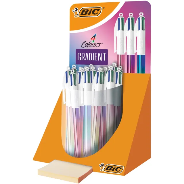 Bic Colours Gradient 4-kleurenbalpen, medium, klassieke inktkleuren, display van 30 stuks blauw