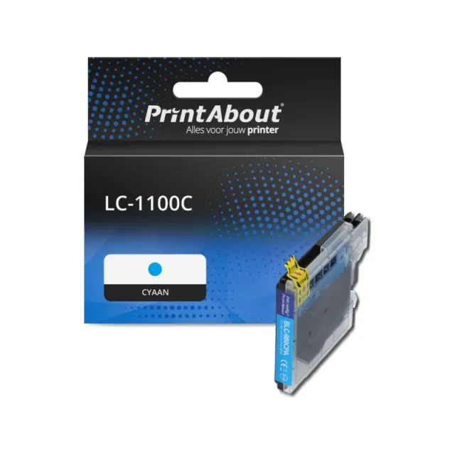 PrintAbout huismerk Inktcartridge LC-1100C Cyaan Geschikt voor Brother