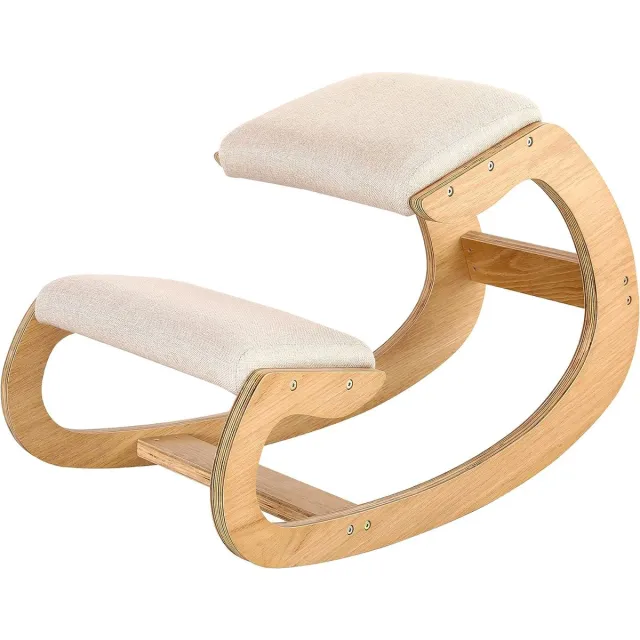 Ayangoods Ergonomische Kniestoel voor Gezonde Zithouding en Meditatie - Verstelbare Stoel met Orthopedisch Design - Comfortabele Rugleuning en Duurzame Constructie - In Hoogte Verstelbaar - Geschikt voor Dagelijks Gebruik en Yoga witte eik