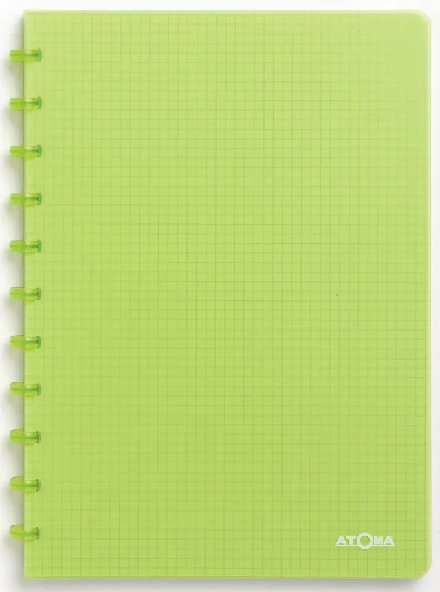Atoma Trendy schrift, ft A4, 144 bladzijden, geruit 5 mm, transparant groen