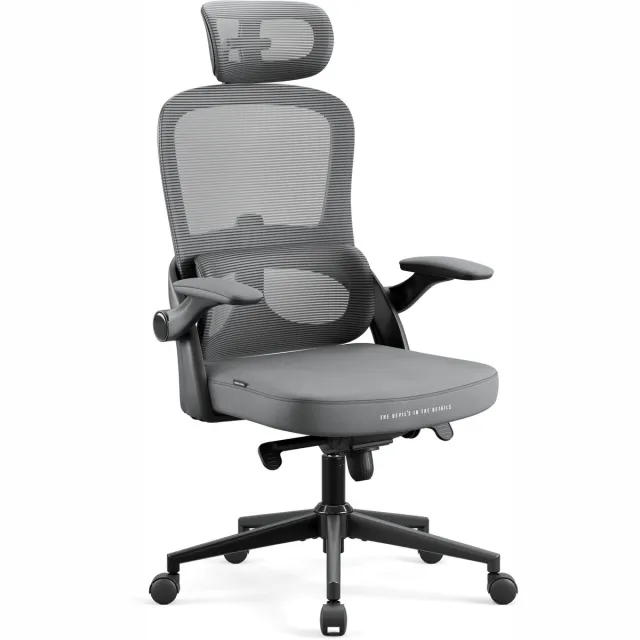Diablo Chairs Bureaustoel V-LIGHT - Ergonomische bureaustoel verstelbaar - Grijs