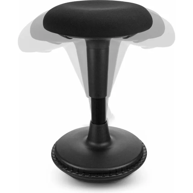 Dynaseat Ergonomische Wiebelkruk – Hoogte 45-65 cm – Bureaukruk – Zit Sta kruk – Balanskruk – Zadelkruk –In hoogte verstelbaar – ∅33cm – Zwart Zwart Laag