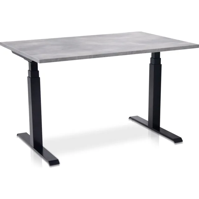 Multi Ratio Zit-sta bureau elektrisch verstelbaar - MRC PRO NEN-EN 527 | 140 x 80 cm | frame zwart - blad betonlook | memory functie met USB | 150kg draagvermogen Zwart frame