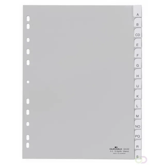 Durable Tabbladen A4 15-delig gelaste tabs PP