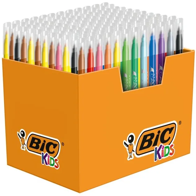 Bickids Kleurstiften BicKids couleur medium assorti schoolbox à 144 stuks