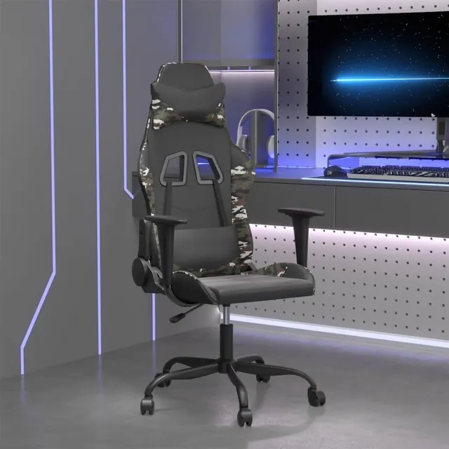 vidaXL Gamestoel - kunstleer - zwart - en - camouflage zwart en camouflage