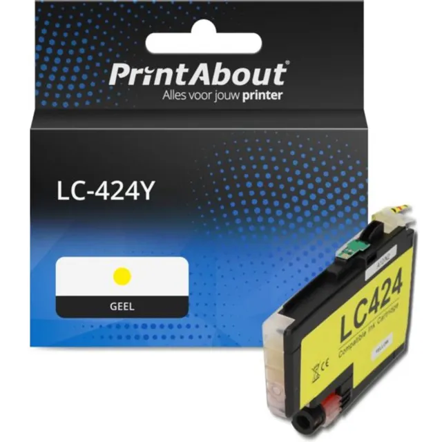 PrintAbout huismerk Inktcartridge LC-424Y Geel geschikt voor Brother