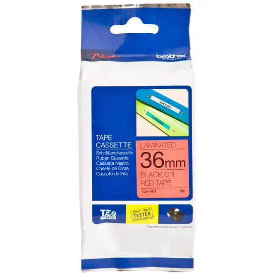 Brother Labeltape Brother P-touch TZe-461 standaard 36mm zwart op rood