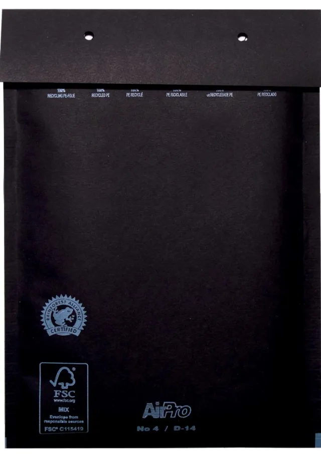 Airpro Luchtkussenenveloppen 180x265 mm, doos van 100 stuks, zwart