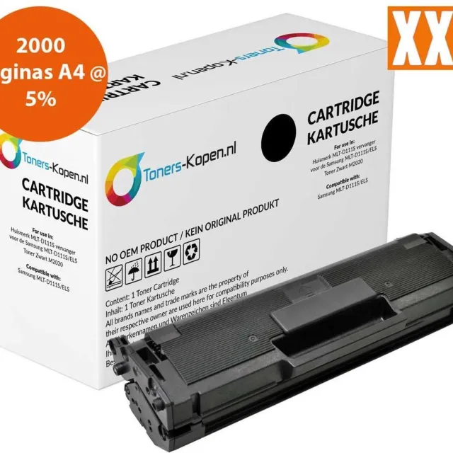 Samsung 111S MLTD111S/ELSSamsung 111L MLTD111L/ELS alternatief - compatible Toner voor Samsung MLT-D111L 111L M2020 XL 2000 paginas Zwart