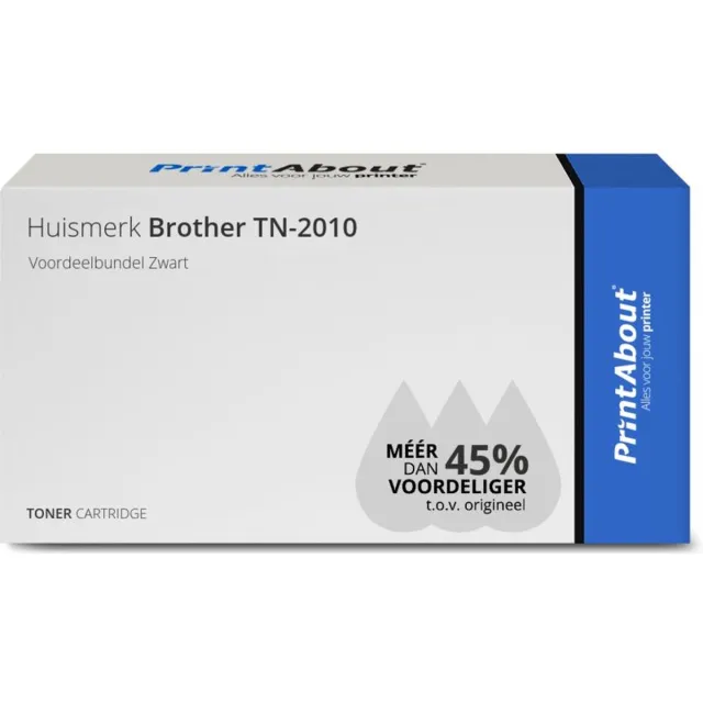 PrintAbout Alternatief voor de Brother TN-2010 / Zwart 2 Pack