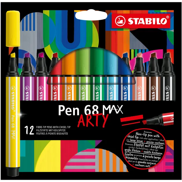 Stabilo Viltstift STABILO Pen 68 /12 Max Arty assorti etui à 12 stuks