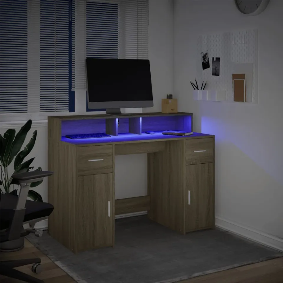vidaXL Desk Sonoma Eiken 120 x 55 x 91 cm Engineered wood, foto 4