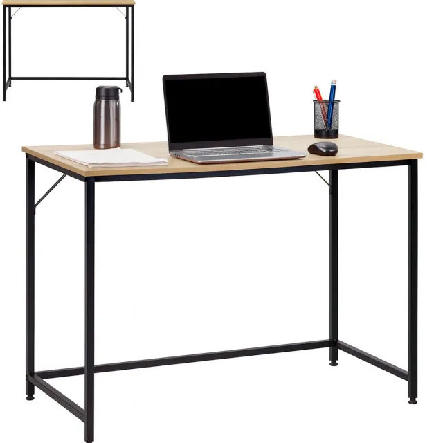 springos Bureau – Werkbureau – Computer Bureau – Bureautafel – Opklapbaar – 100 x 50 x 76 cm – 50 Kg - industriële - Zwart/Naturel