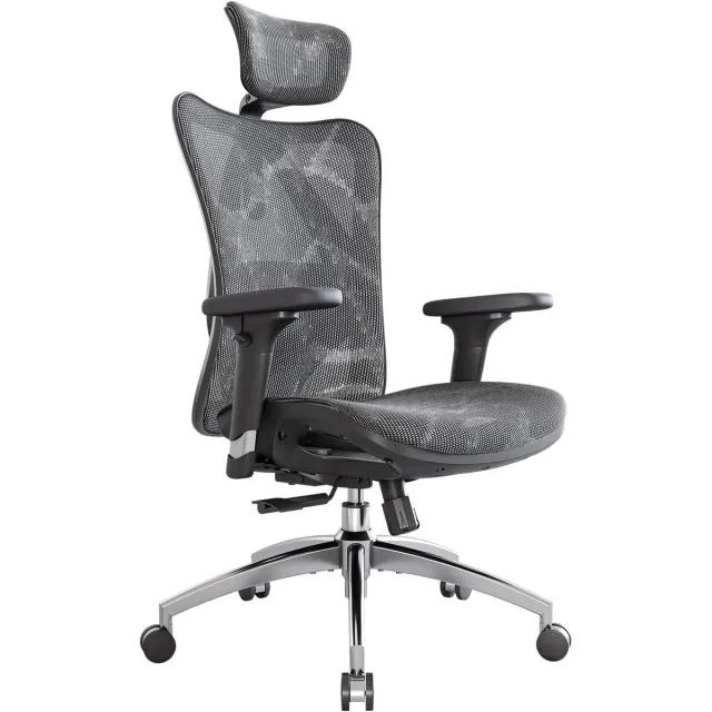 Sihoo M57 Ergonomische Bureaustoel - Verstelbare Lendensteun - 3D Armleuning - Hoogteverstelling - Zwart/Grijs