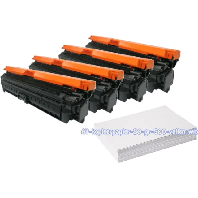 KATRIZ huismerk toner 1set HP 650A(CE270A,CE271A,CE272A,CE273A )+ 1 Pak A4 papier |Geschikt voor HP Color LaserJet CP 5525 DN / Color LaserJet Enterprise CP 5520 series/CP 5525 series /M750 series/Laserjet Pro 5520 series/Pro 5525 Zwart, Cyaan, Magenta, Geel