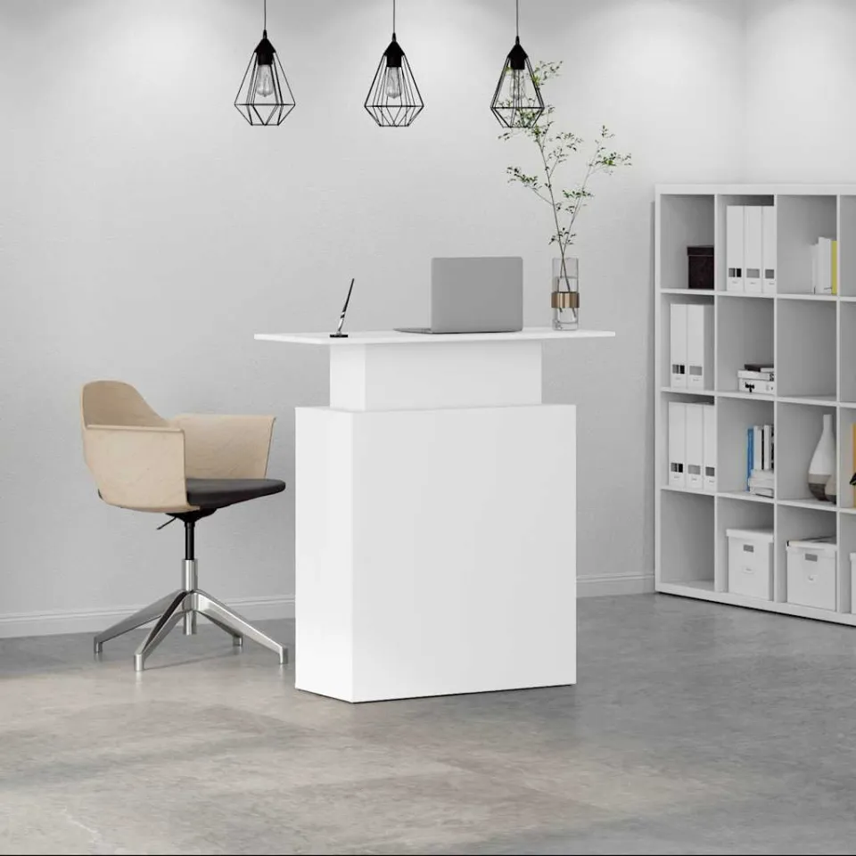vidaXL Receptiebalie Wit 100x40x104 cm Bewerkt Hout, foto 2
