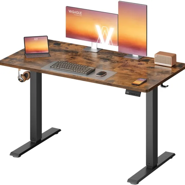 Songmics Elektrisch bureau – In hoogte verstelbaar – Met geheugenfunctie – Vintage bruin – 120 x 60 cm