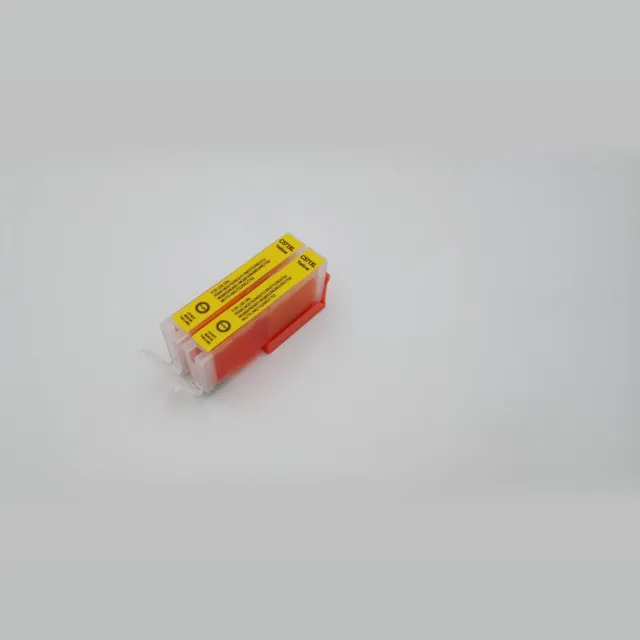 KATRIZ huismerk inkt voor|Canon CLI-571Y XL(transparent)|11ml | ( 2stuks) - Met chip Geel