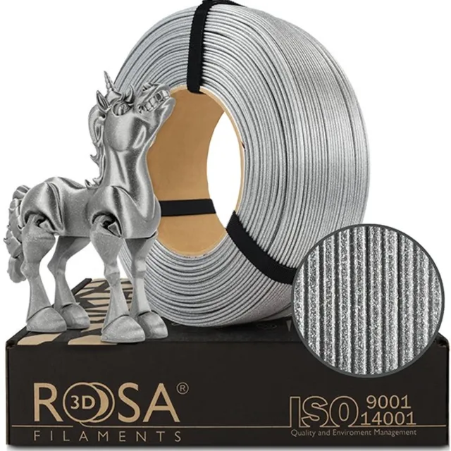 ROSA3D PLA Galaxy Briliant Zilver 1,75 mm 1 kg Refill Filament