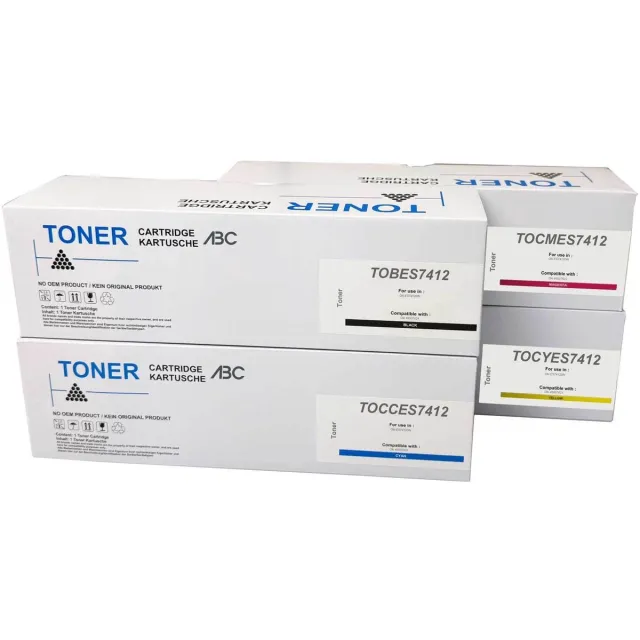 ABC huismerk set 4x toner geschikt voor Oki 46507621 46507622 46507623 46507624 geschikt voor Oki ES7412DN Set 4 Kleuren